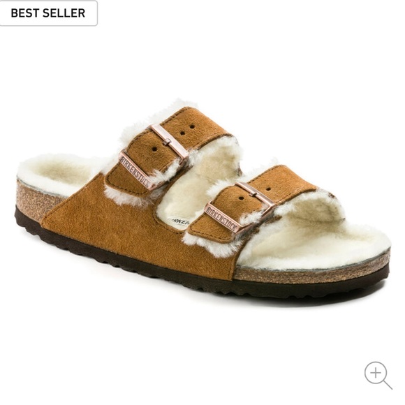 Birkenstock Shoes - Birkenstock | Arizona Shearling Sandal in Mink